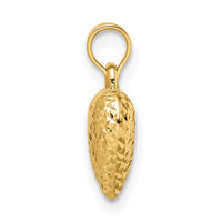 14k Polished Diamond-cut Medium Puffed Heart Pendant-YC1504