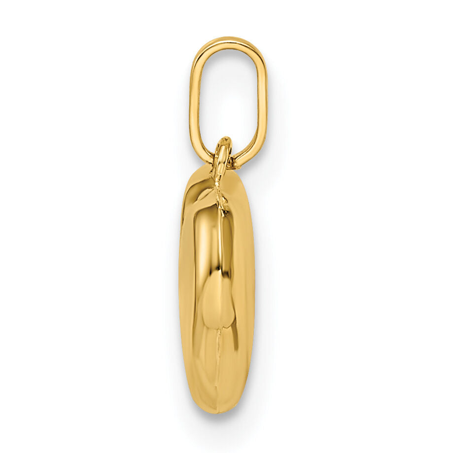 14k Polished Puffed Heart Pendant-YC1506