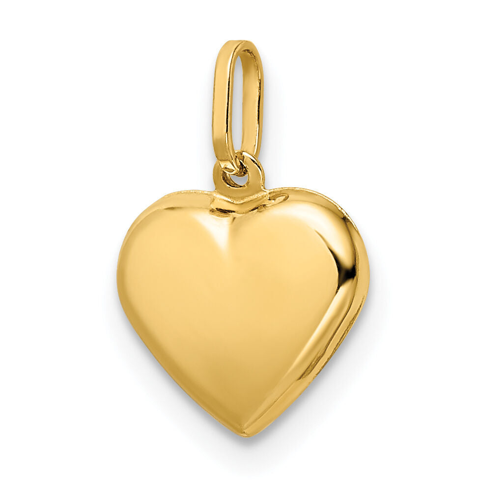 14k Polished Puffed Heart Pendant-YC1506