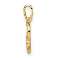 14k CZ Heart with Anchor Pendant-YC1507