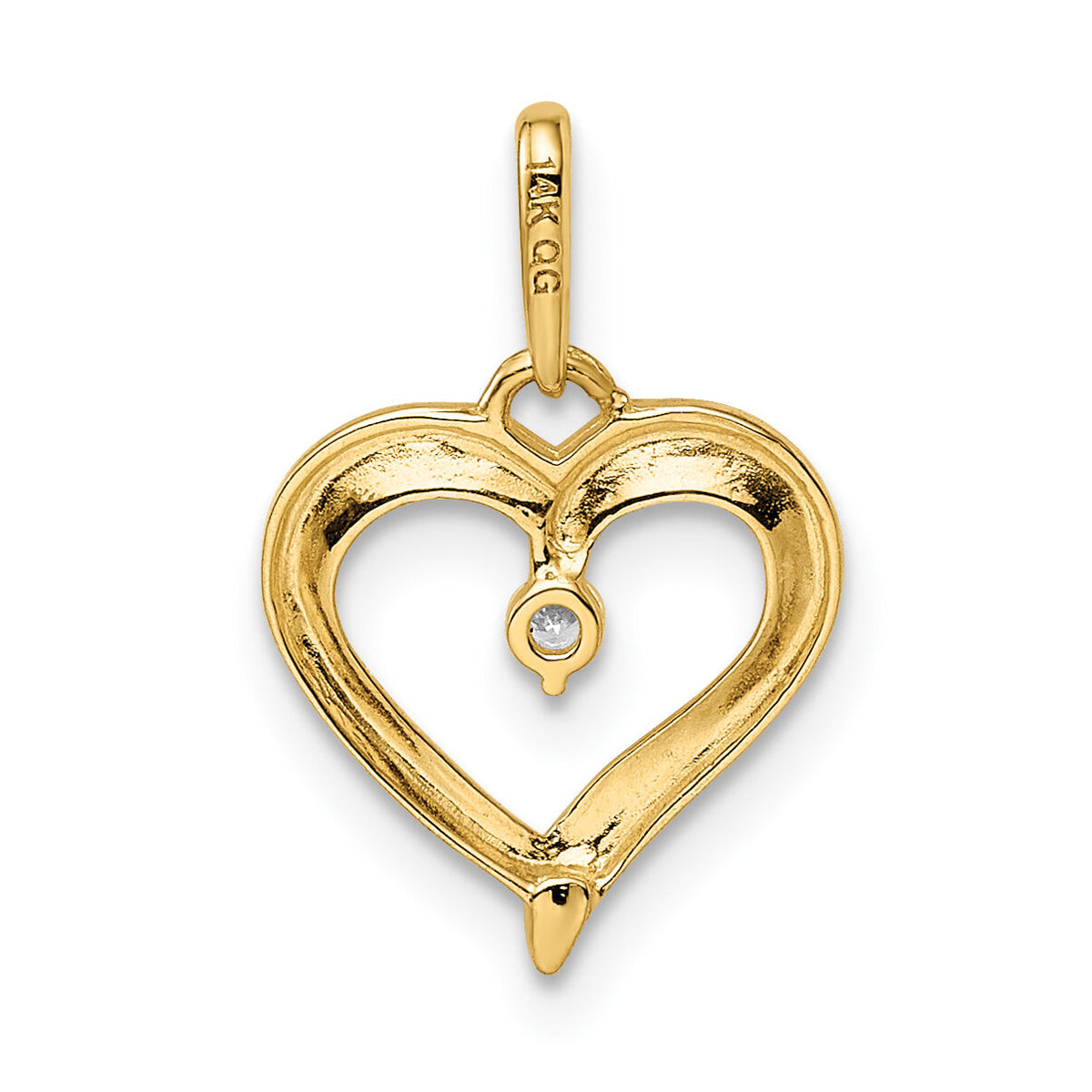 14k CZ Heart Pendant-YC1512
