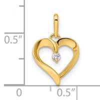 14k CZ Heart Pendant-YC1512