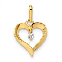 14k CZ Heart Pendant-YC1512