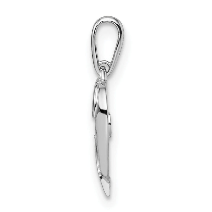 14k White Gold CZ Heart Pendant-YC1513