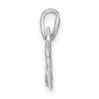 14K White Gold Cut-out Heart with Arrow CZ Pendant-YC1519