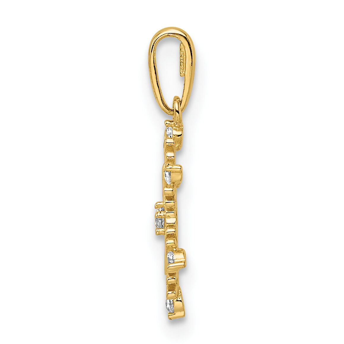 14k CZ Snowflake Pendant-YC1523