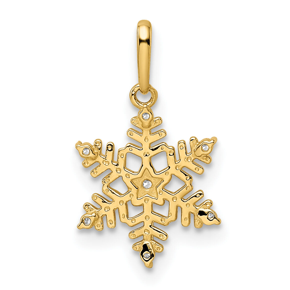 14k CZ Snowflake Pendant-YC1523