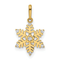14k CZ Snowflake Pendant-YC1523