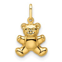 14k Polished Puffed Teddy Bear Pendant-YC1524