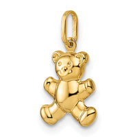 14k Polished Puffed Teddy Bear Pendant-YC1524