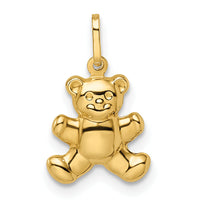14k Polished Puffed Teddy Bear Pendant-YC1524