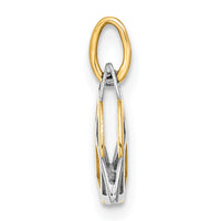 14K Gold with White Rhodium Polished Celtic Pendant-YC1525