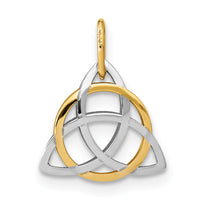 14K Gold with White Rhodium Polished Celtic Pendant-YC1525