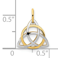 14K Gold with White Rhodium Polished Celtic Pendant-YC1525