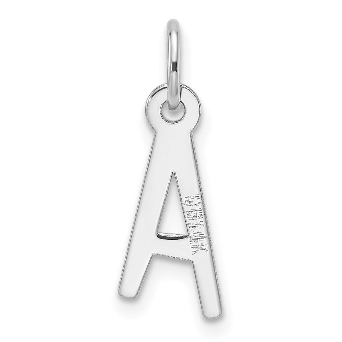 14k White Gold  Slanted Block Letter A Initial Charm-YC1526A