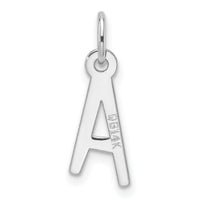 14k White Gold  Slanted Block Letter A Initial Charm-YC1526A