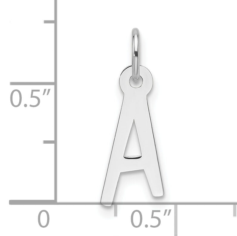 14k White Gold  Slanted Block Letter A Initial Charm-YC1526A