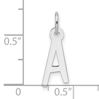 14k White Gold  Slanted Block Letter A Initial Charm-YC1526A