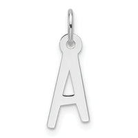 14k White Gold  Slanted Block Letter A Initial Charm-YC1526A