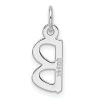 14k White Gold  Slanted Block Letter B Initial Charm-YC1526B