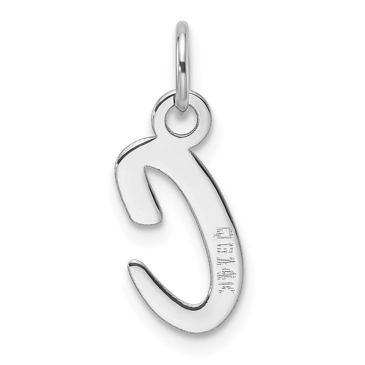14k White Gold  Slanted Block Letter C Initial Charm-YC1526C