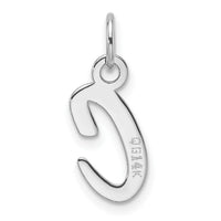 14k White Gold  Slanted Block Letter C Initial Charm-YC1526C