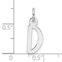 14k White Gold  Slanted Block Letter D Initial Charm-YC1526D
