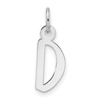 14k White Gold  Slanted Block Letter D Initial Charm-YC1526D