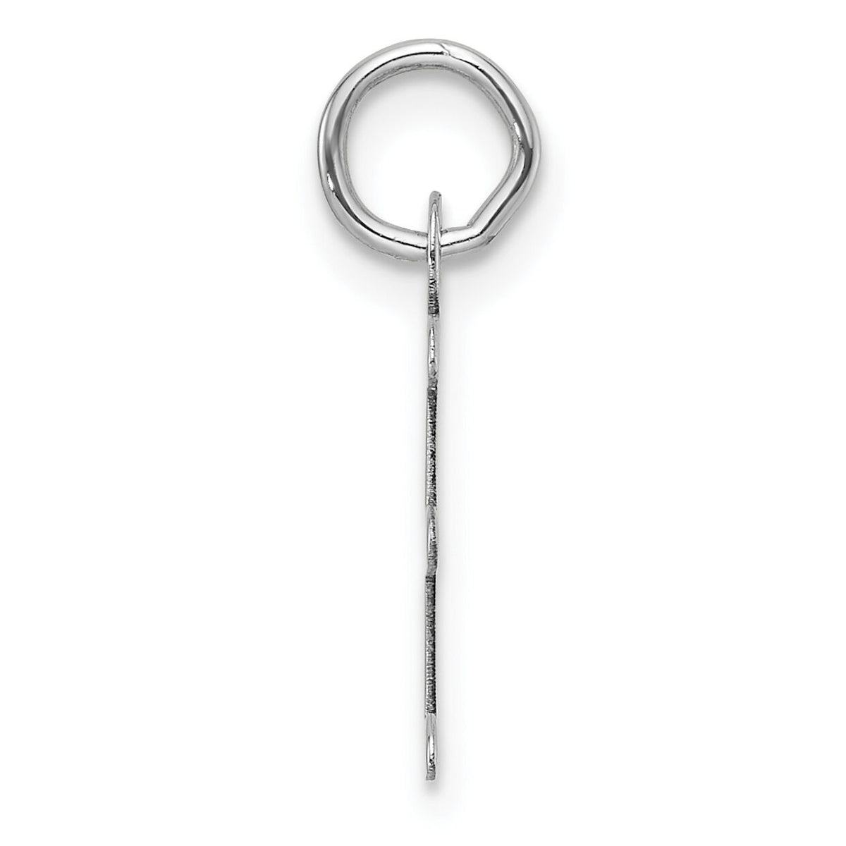 14K White Gold  Slanted Block Letter E Initial Charm-YC1526E