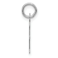 14K White Gold  Slanted Block Letter E Initial Charm-YC1526E