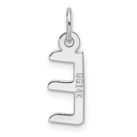 14K White Gold  Slanted Block Letter E Initial Charm-YC1526E