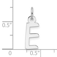 14K White Gold  Slanted Block Letter E Initial Charm-YC1526E