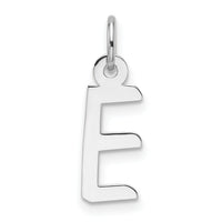 14K White Gold  Slanted Block Letter E Initial Charm-YC1526E