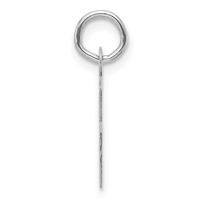 14K White Gold  Slanted Block Letter F Initial Charm-YC1526F