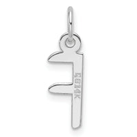 14K White Gold  Slanted Block Letter F Initial Charm-YC1526F