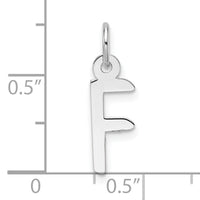 14K White Gold  Slanted Block Letter F Initial Charm-YC1526F