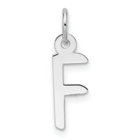 14K White Gold  Slanted Block Letter F Initial Charm-YC1526F