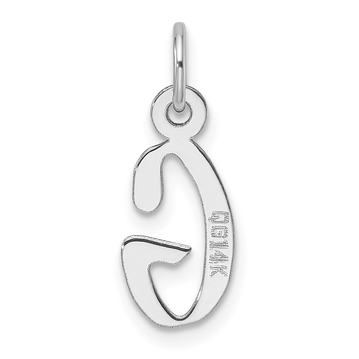 14K White Gold  Slanted Block Letter G Initial Charm-YC1526G