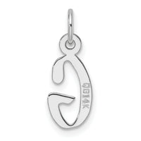 14K White Gold  Slanted Block Letter G Initial Charm-YC1526G