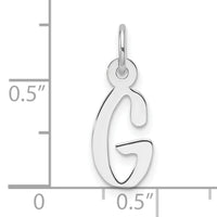 14K White Gold  Slanted Block Letter G Initial Charm-YC1526G