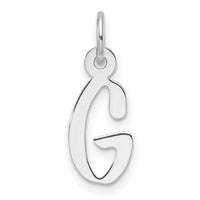 14K White Gold  Slanted Block Letter G Initial Charm-YC1526G