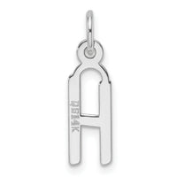 14K White Gold  Slanted Block Letter H Initial Charm-YC1526H
