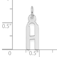 14K White Gold  Slanted Block Letter H Initial Charm-YC1526H