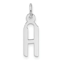 14K White Gold  Slanted Block Letter H Initial Charm-YC1526H