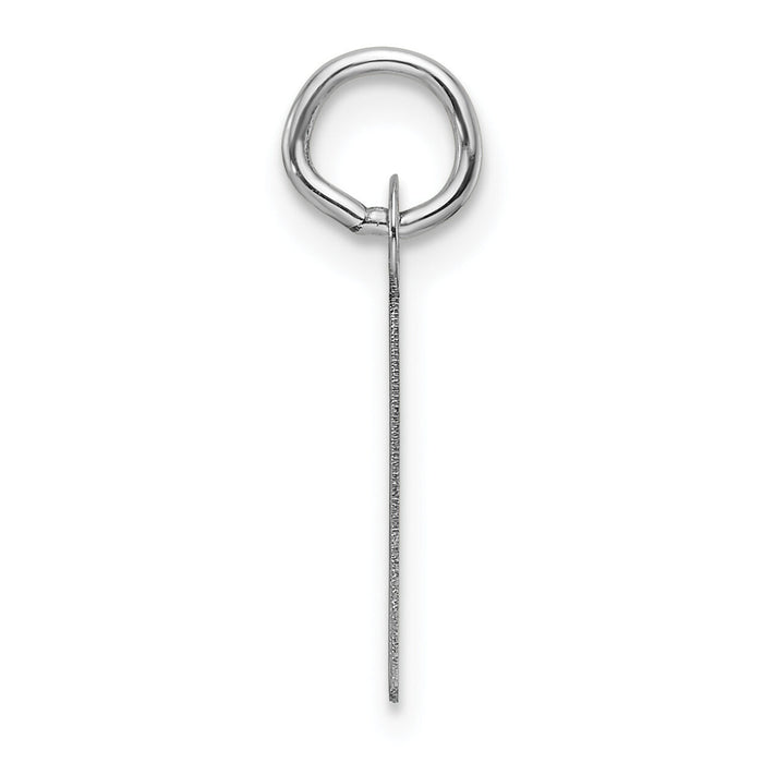 14K White Gold  Slanted Block Letter I Initial Charm-YC1526I