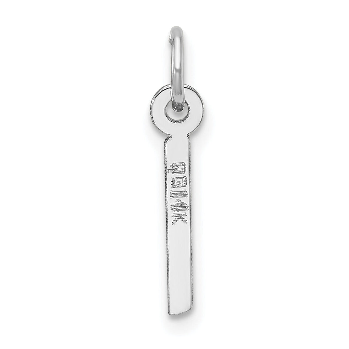 14K White Gold  Slanted Block Letter I Initial Charm-YC1526I