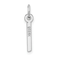 14K White Gold  Slanted Block Letter I Initial Charm-YC1526I