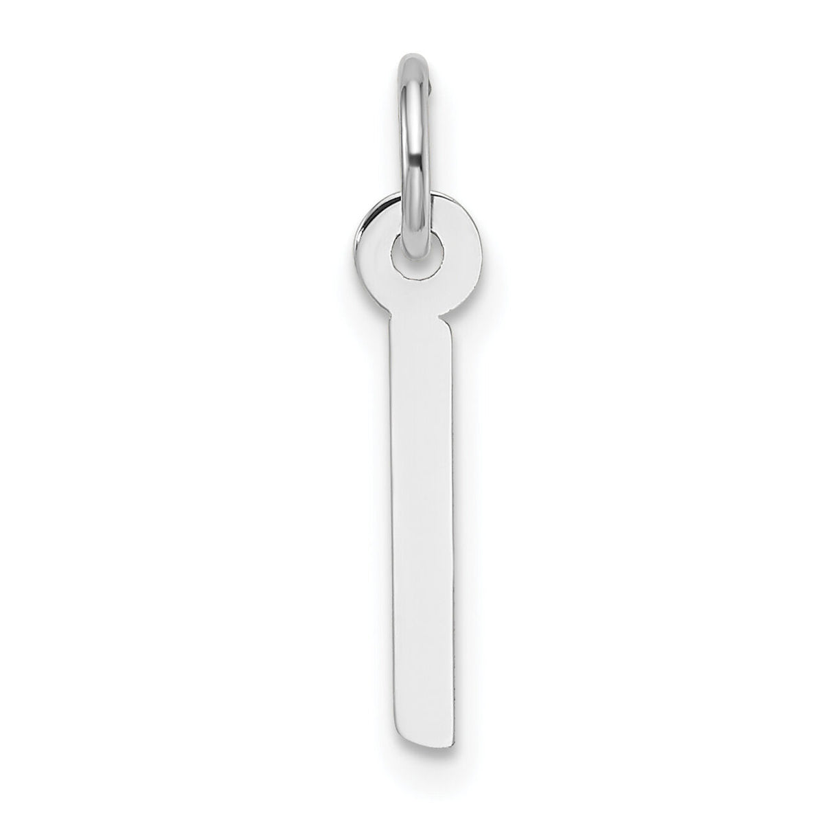 14K White Gold  Slanted Block Letter I Initial Charm-YC1526I