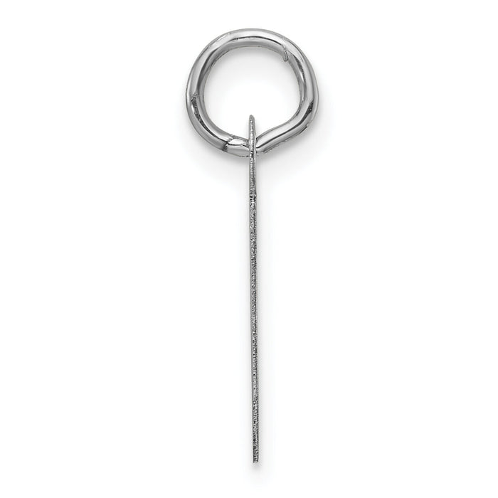 14K White Gold  Slanted Block Letter J Initial Charm-YC1526J