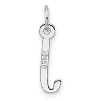 14K White Gold  Slanted Block Letter J Initial Charm-YC1526J